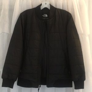 Boys large Northface Black Quilted Bomber Jacket